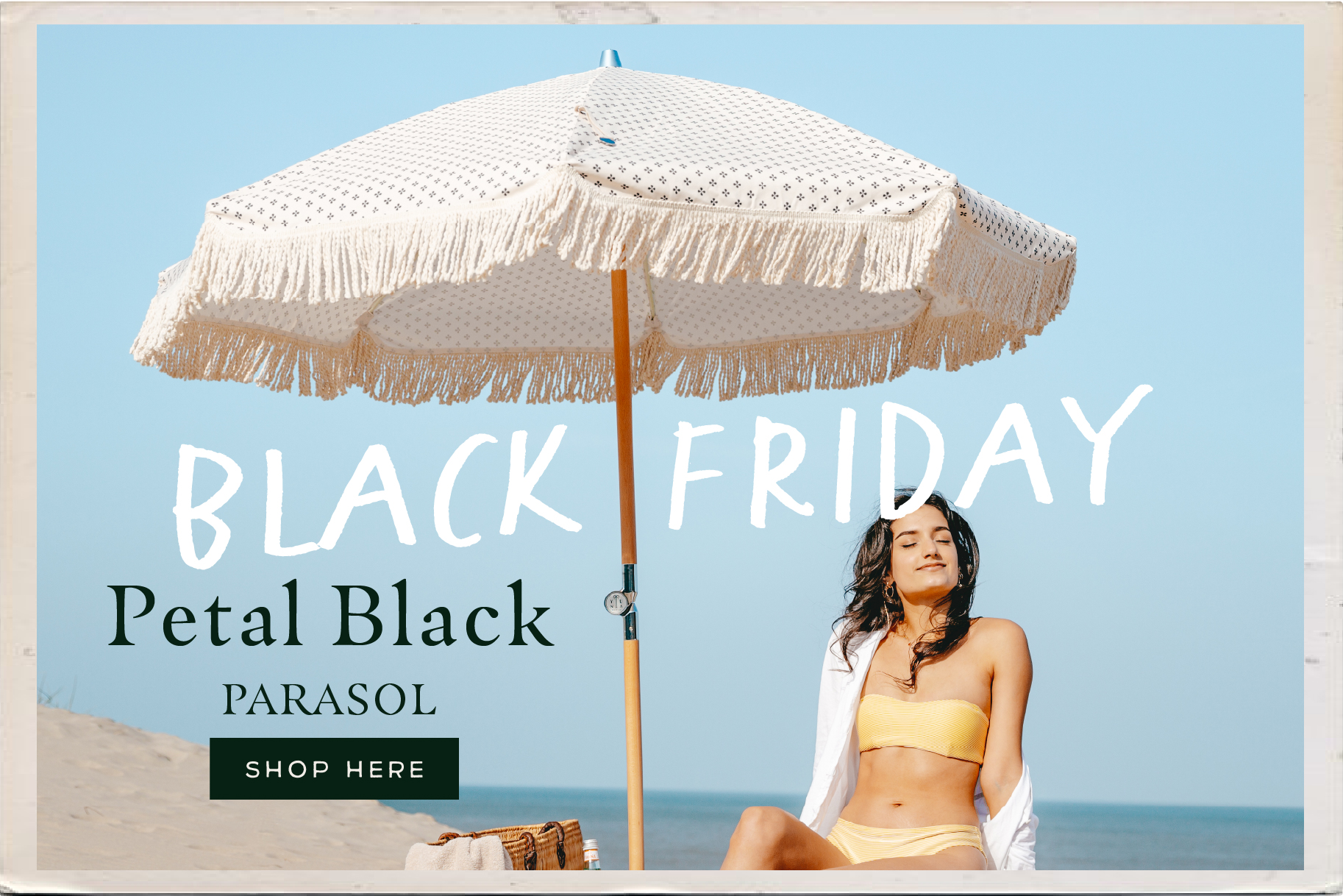 Black Friday Sale - Petal Black Parasol